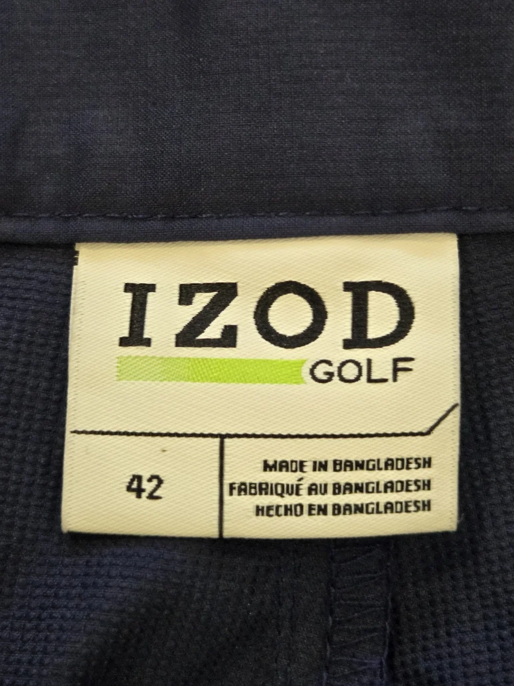 IZOD Men's Navy Golf Shorts with Side Stripe Size 42
